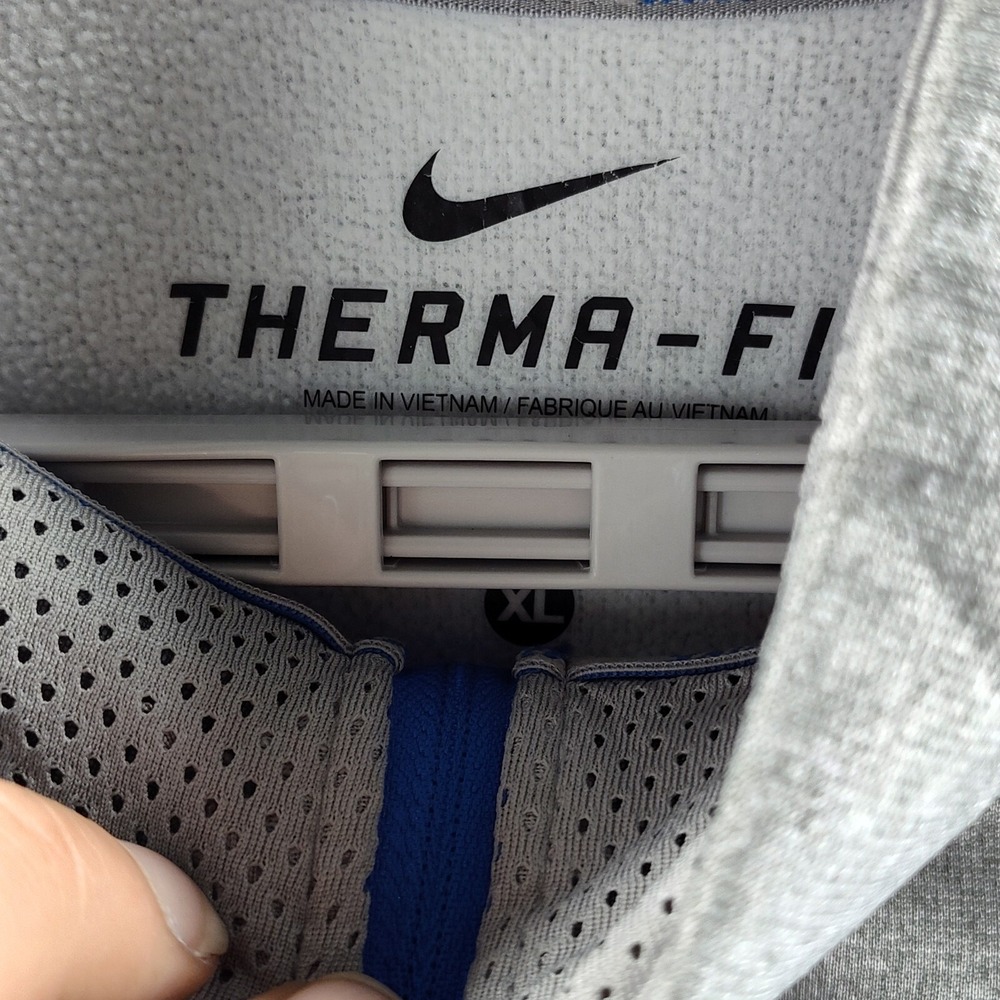 Nike Therma Fit Sweater Gray Blue Men's XL Long Sleeve 1/4 Zip Pullover Casual - Picture 4 of 12